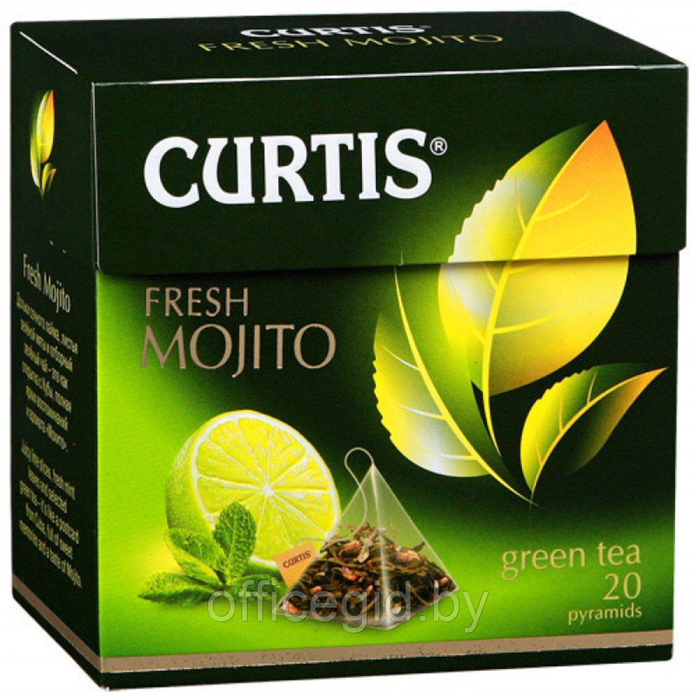 Чай "Curtis" Fresh Mojito, 20 пакетиковx1.7 г, зеленый - фото 1 - id-p188891868