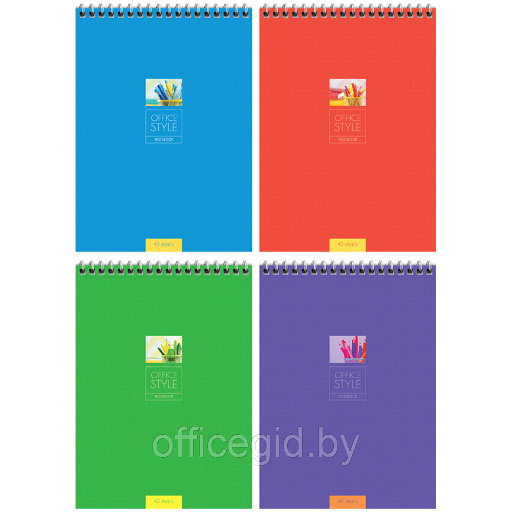 Блокнот "Моноколор. Office Style", А5, 40 листов, клетка, ассорти - фото 1 - id-p188890019