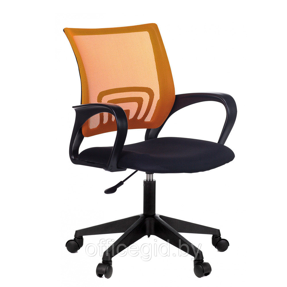 Кресло для персонала Бюрократ "CH-695NLT", ткань, пластик, черный, оранжевый - фото 1 - id-p188893689