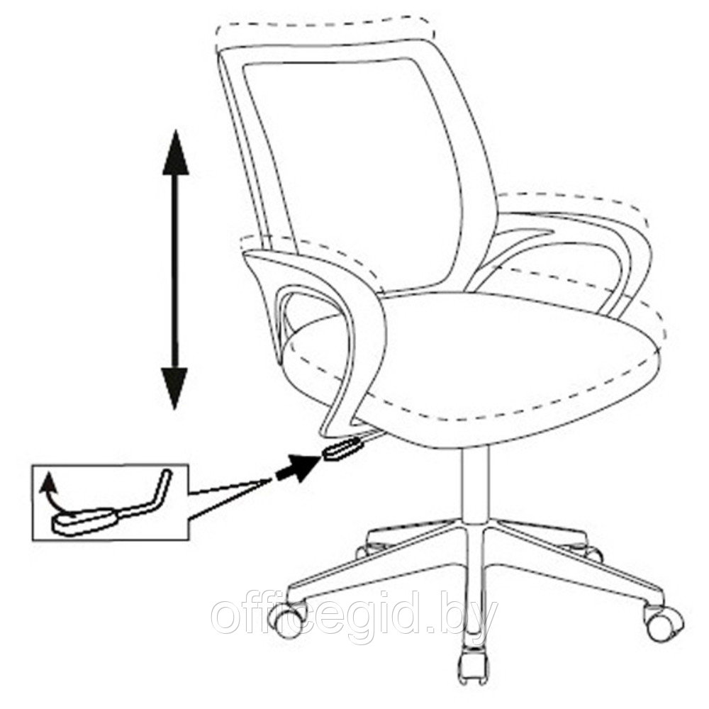 Кресло для персонала Бюрократ "CH-695NLT", ткань, пластик, черный, оранжевый - фото 5 - id-p188893689