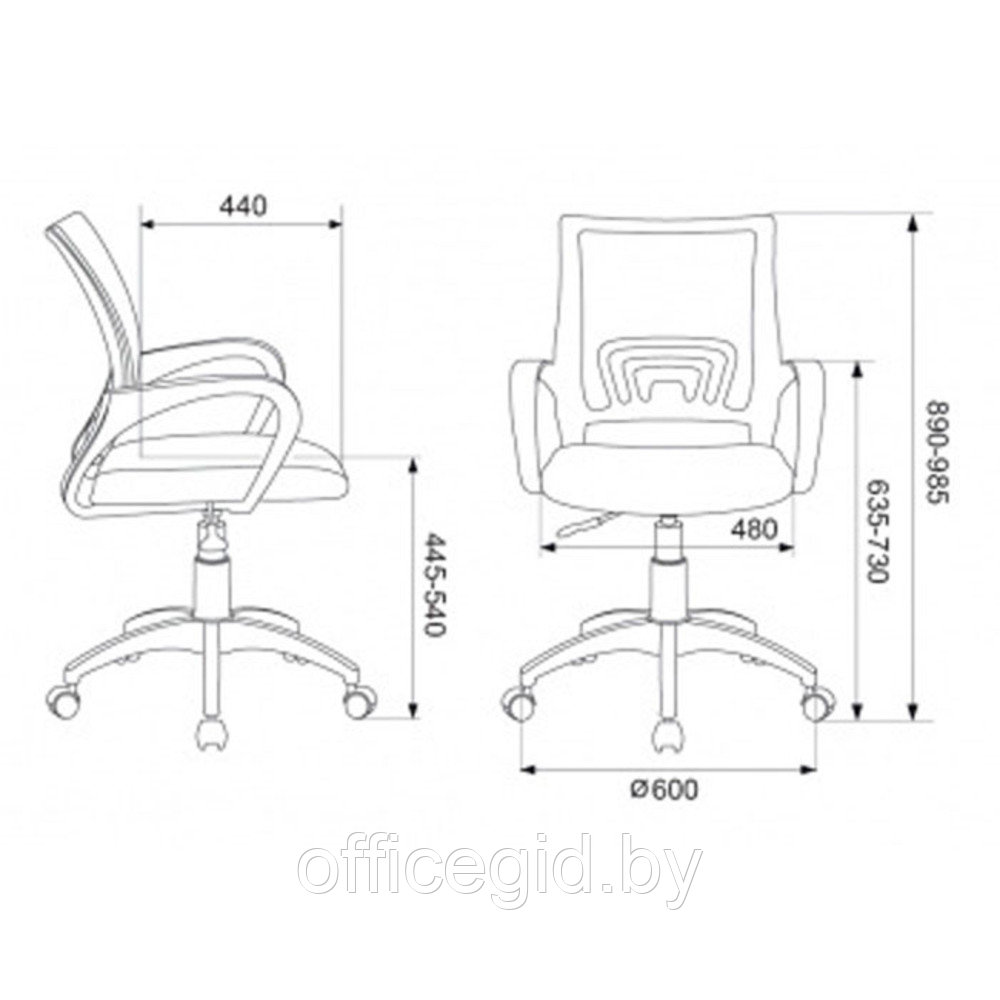 Кресло для персонала Бюрократ "CH-695NLT", ткань, пластик, синий, черный - фото 5 - id-p188893691