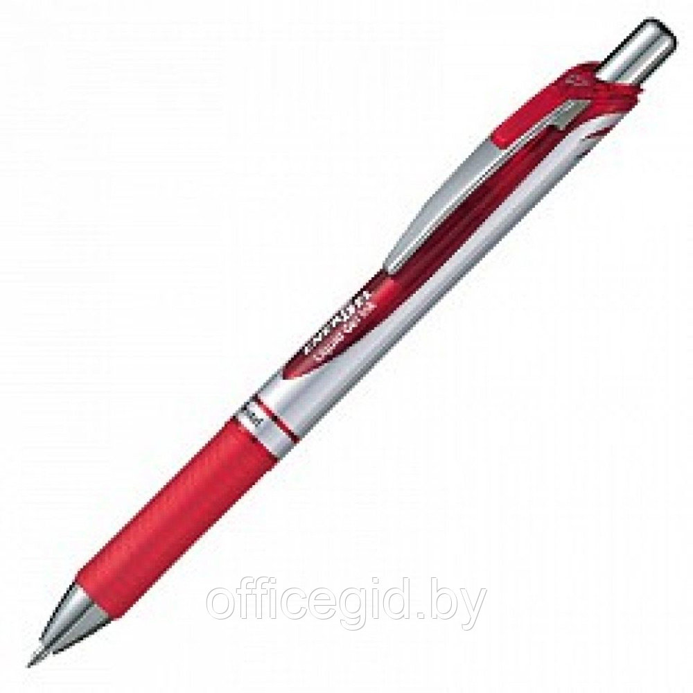 Ручка-роллер "Energel BL77", 0.7 мм, серебристый, красный, стерж. красный