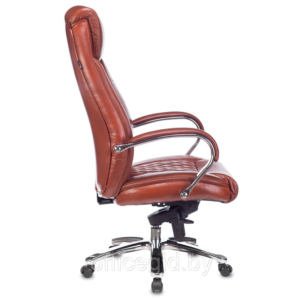Кресло для руководителя Бюрократ T-9924SL, кожа, металл, светло-коричневый - фото 3 - id-p188893706