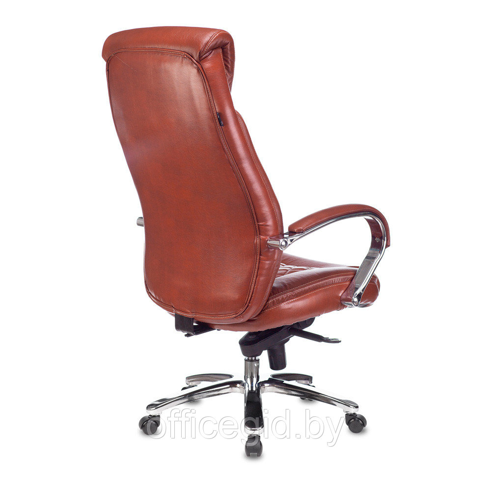 Кресло для руководителя Бюрократ T-9924SL, кожа, металл, светло-коричневый - фото 4 - id-p188893706