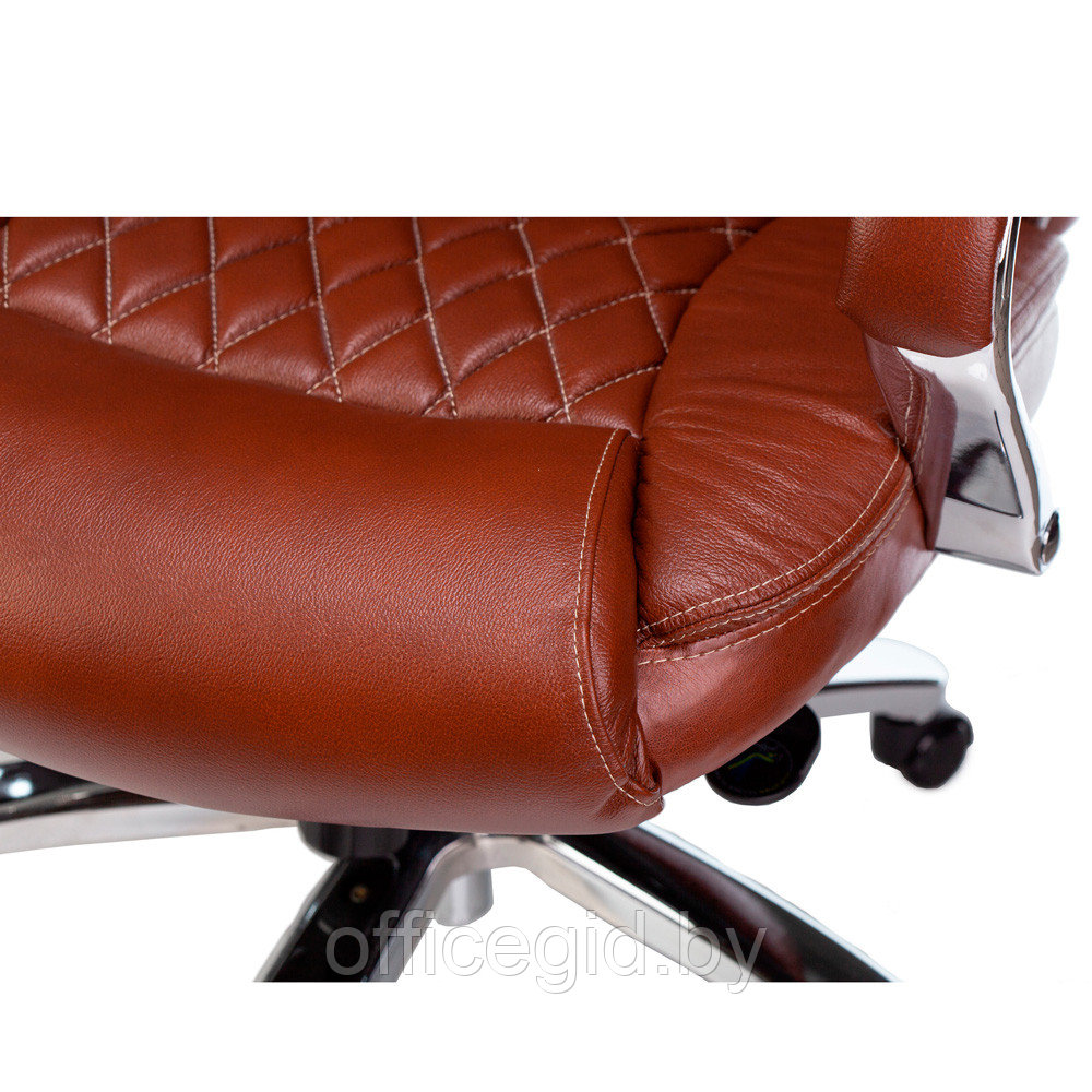 Кресло для руководителя Бюрократ T-9924SL, кожа, металл, светло-коричневый - фото 5 - id-p188893706