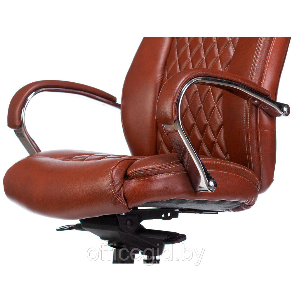 Кресло для руководителя Бюрократ T-9924SL, кожа, металл, светло-коричневый - фото 6 - id-p188893706