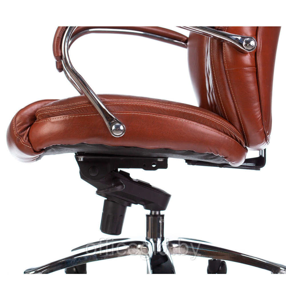 Кресло для руководителя Бюрократ T-9924SL, кожа, металл, светло-коричневый - фото 7 - id-p188893706