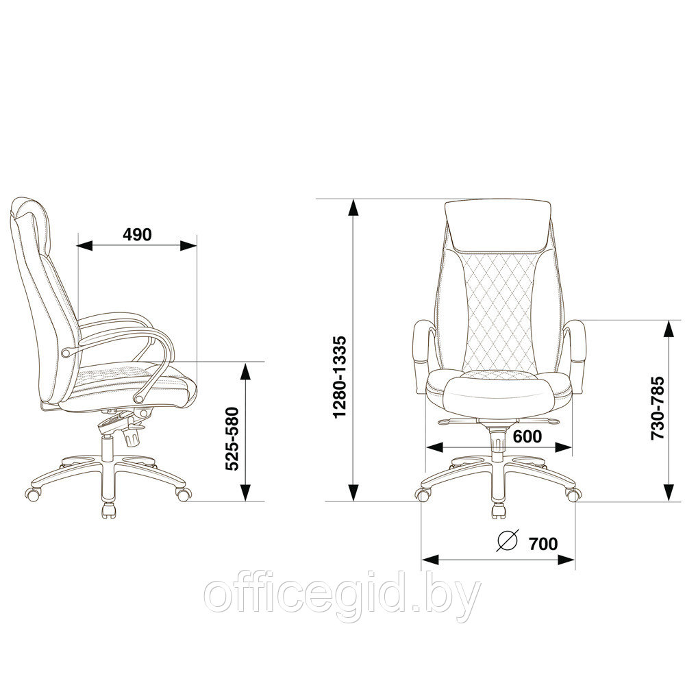 Кресло для руководителя Бюрократ T-9924SL, кожа, металл, светло-коричневый - фото 9 - id-p188893706