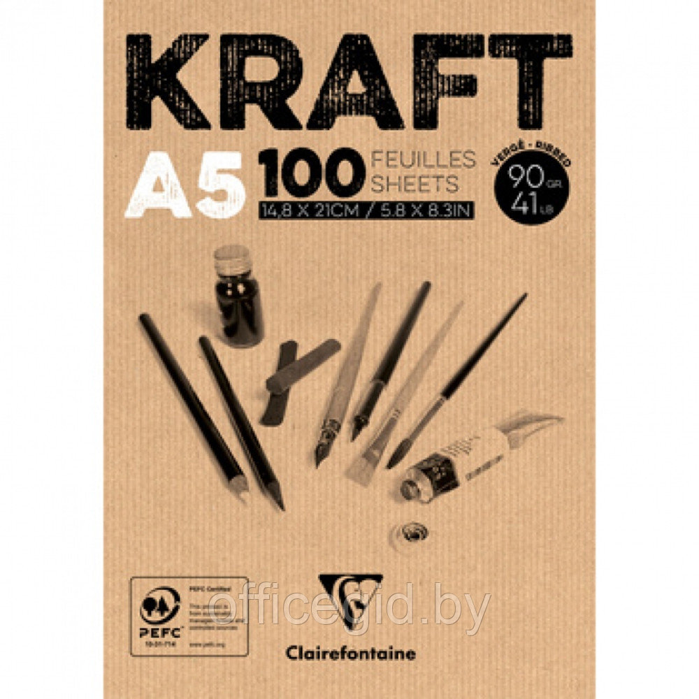 Блок-склейка "Kraft", А4, 90 г/м2, 100 листов - фото 1 - id-p188891019