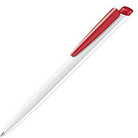 Ручка шариковая автоматическая "Senator Dart Polished Basic", 1.0 мм, белый, красный, стерж. синий