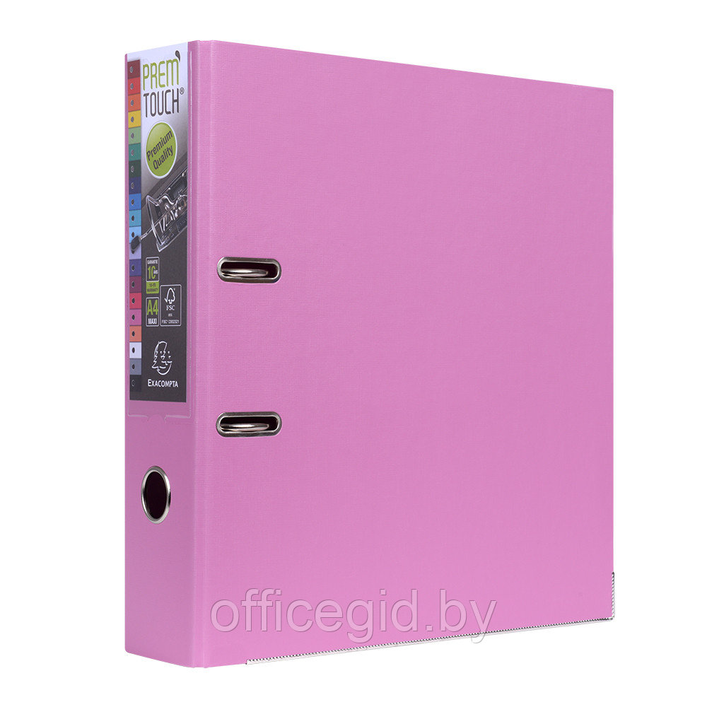 Папка-регистратор "Exacompta", A4, 80 мм, ПВХ, пастельный розовый - фото 1 - id-p188888311