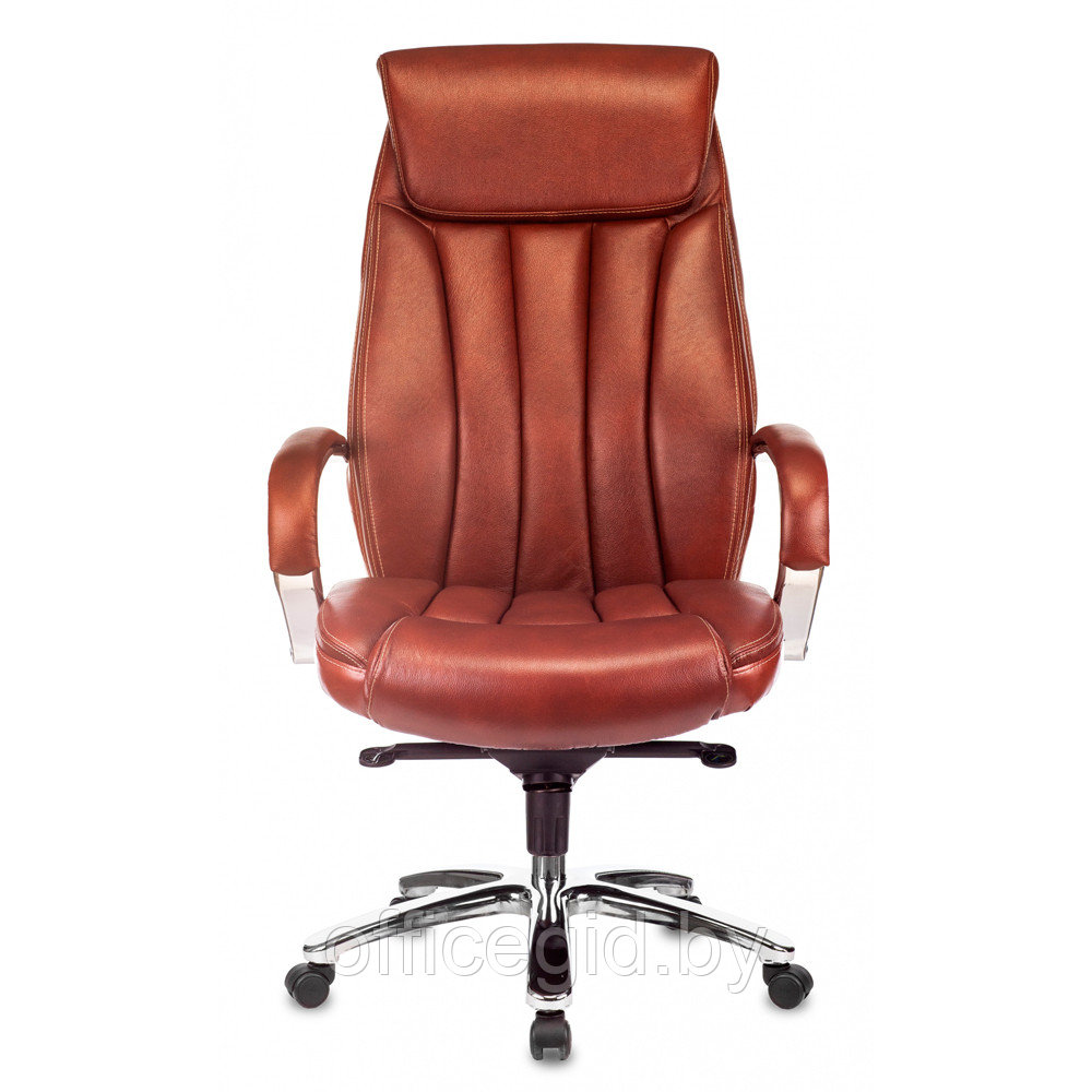 Кресло для руководителя Бюрократ T-9922SL светло-коричневый Leather Eichel, кожа, металл - фото 2 - id-p188893733