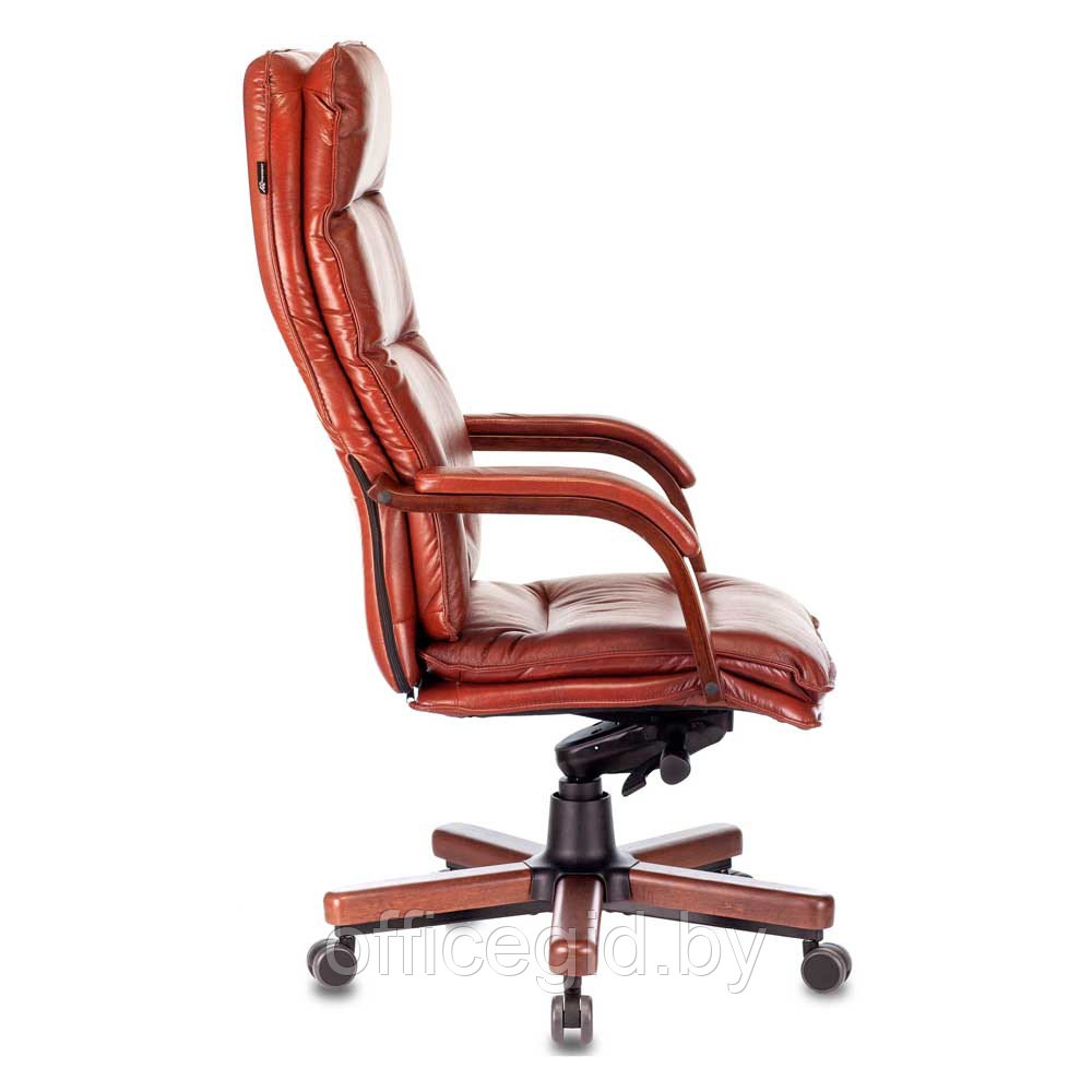 Кресло для руководителя Бюрократ "T-9927WALNUT", кожа, дерево, металл, светло-коричневый - фото 3 - id-p188893735