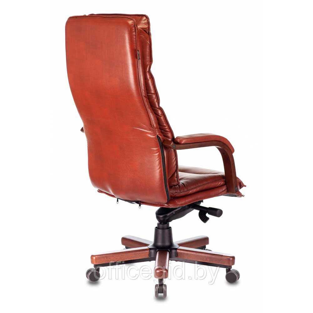 Кресло для руководителя Бюрократ "T-9927WALNUT", кожа, дерево, металл, светло-коричневый - фото 4 - id-p188893735