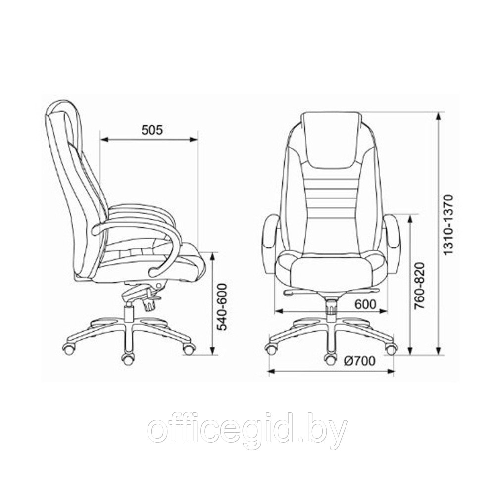Кресло для руководителя Бюрократ "T-9923SL", кожа, металл, черный - фото 6 - id-p188893738