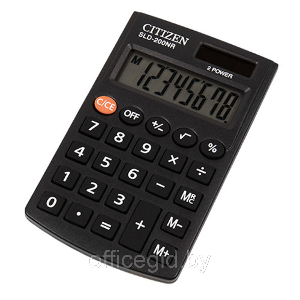 Калькулятор карманный Citizen "SLD-200NR", 8-разрядный, черный - фото 1 - id-p188887510