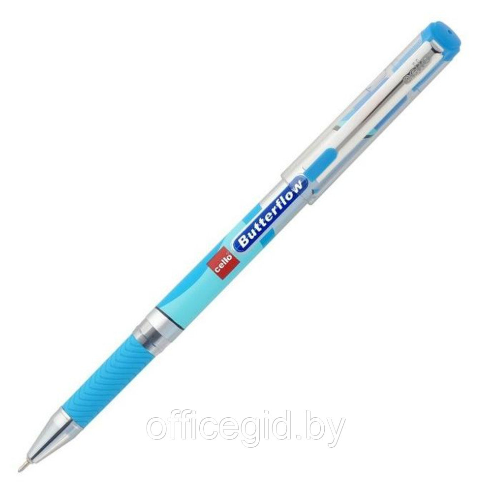 Ручка шариковая "Butterflow", 0.7 мм, синий, серебристый, стерж. синий - фото 1 - id-p188889326