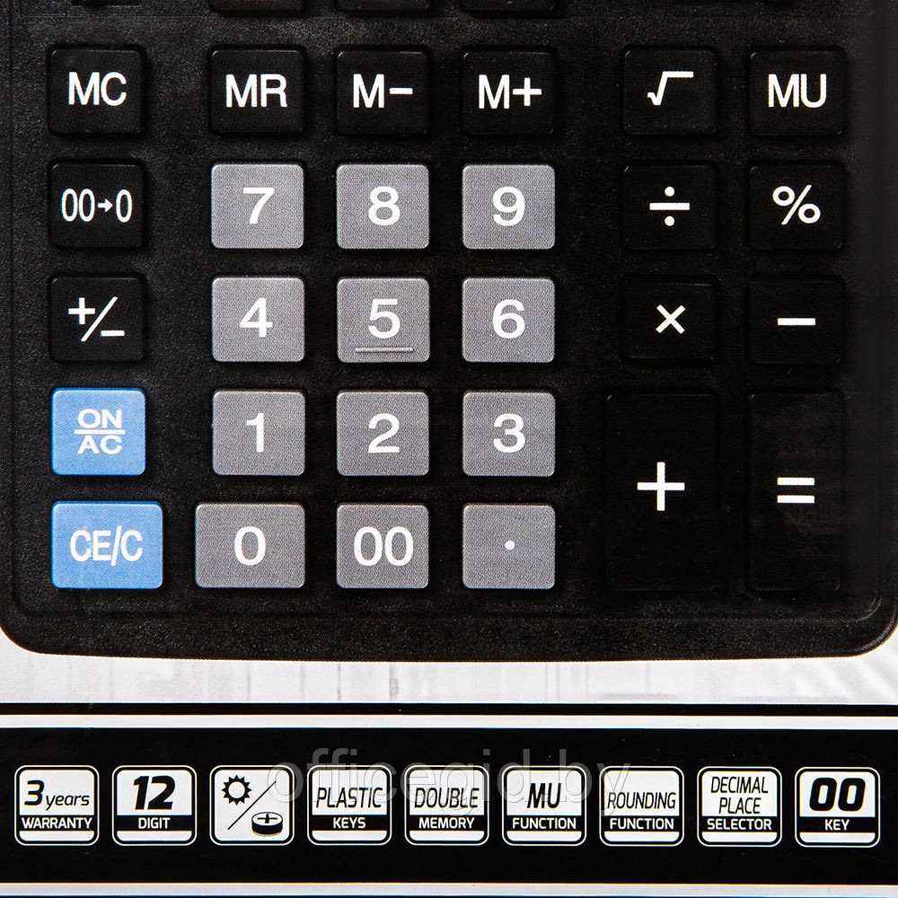 Калькулятор настольный Rebell "BDC712GL BX (888)", 12-разрядный, черный - фото 3 - id-p188887517