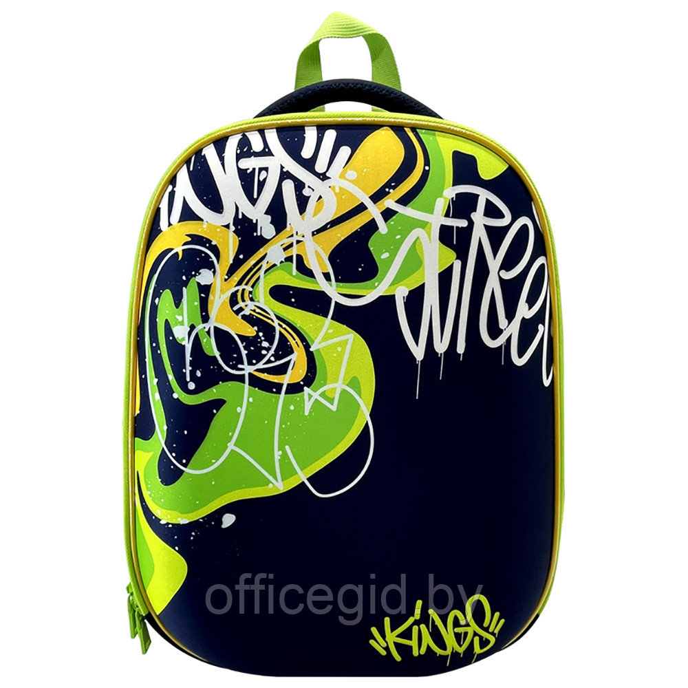 Рюкзак школьный "Graffiti", черный, зеленый - фото 1 - id-p188886397
