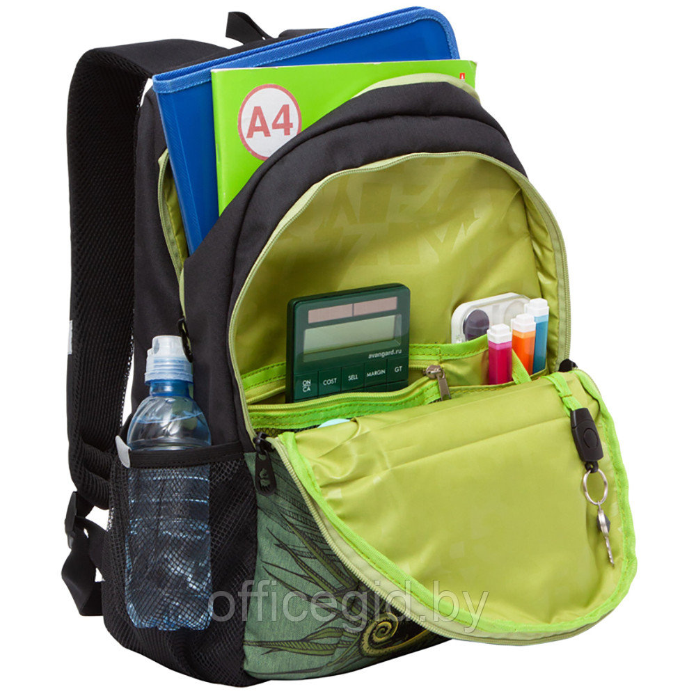 Рюкзак школьный "Grizzly", черный, хаки - фото 5 - id-p188886400