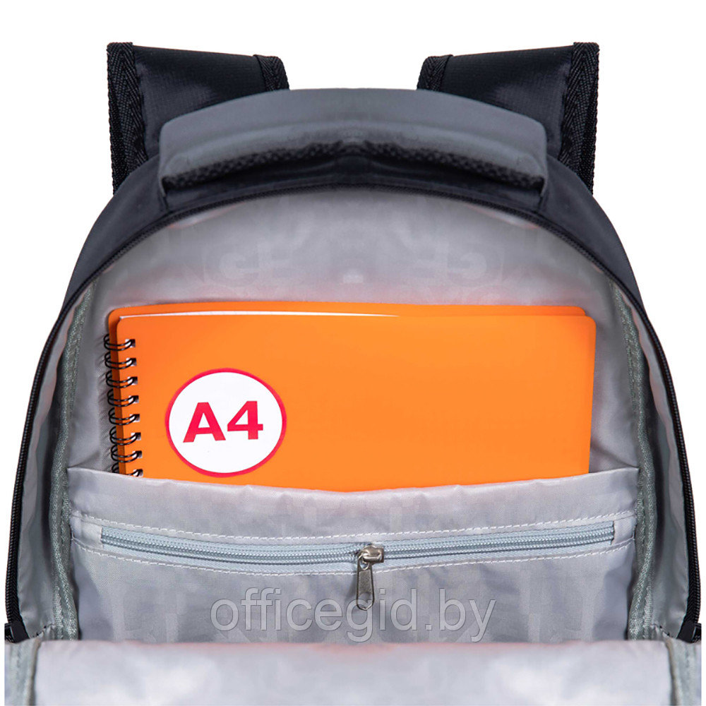 Рюкзак школьный "Grizzly", черный, синий - фото 4 - id-p188886402