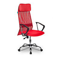 Кресло для руководителя "Бюрократ KB-6SL", ткань, хром, красный