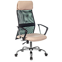Кресло для руководителя Бюрократ KB-6N, ткань, сетка, металл, черный, бежевый