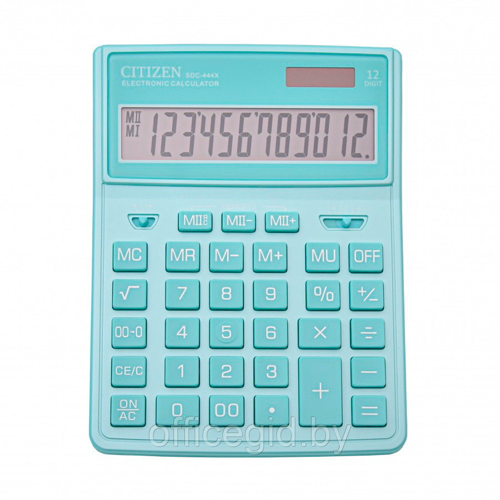 Калькулятор настольный CITIZEN "SDC-444 XRGNE", 12-разрядный, бирюзовый - фото 4 - id-p188887521