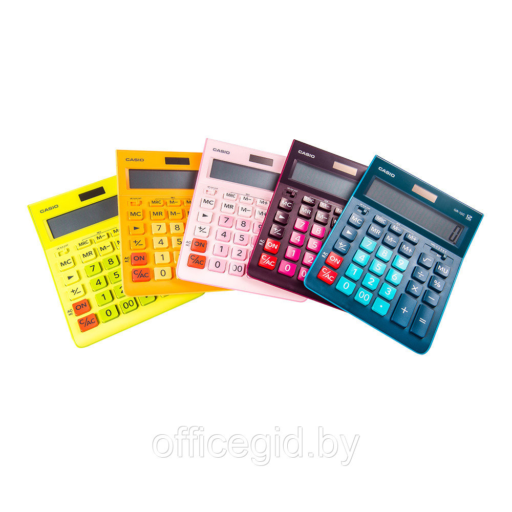 Калькулятор настольный Casio "GR-12", 12-разрядный, бордовый - фото 3 - id-p188887524