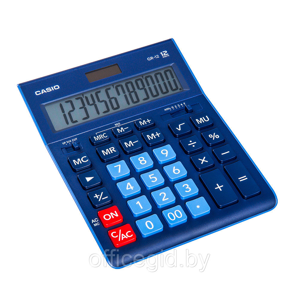 Калькулятор настольный Casio "GR-12", 12-разрядный, синий - фото 1 - id-p188887526