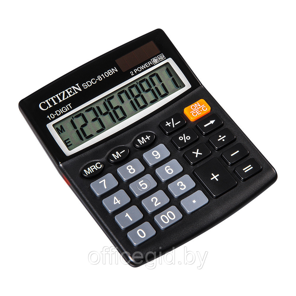 Калькулятор настольный Citizen "SDC-810BN", 10-разрядный, черный