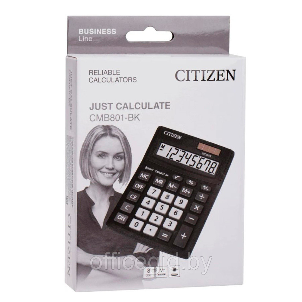 Калькулятор настольный Citizen "CMB801-BK", 8-разрядный, черный - фото 3 - id-p188887535