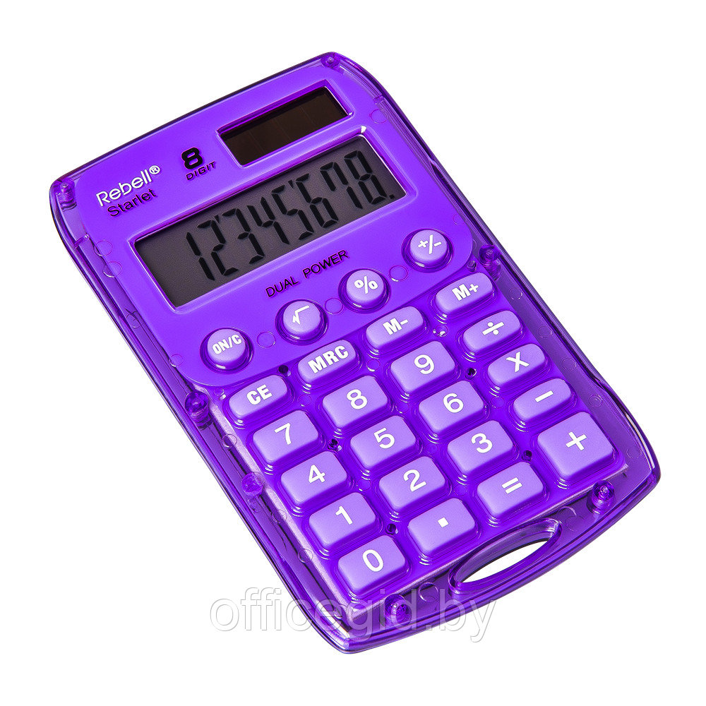 Калькулятор карманный Rebell "StarletV WB", 8-разрядный, фиолетовый - фото 1 - id-p188887537