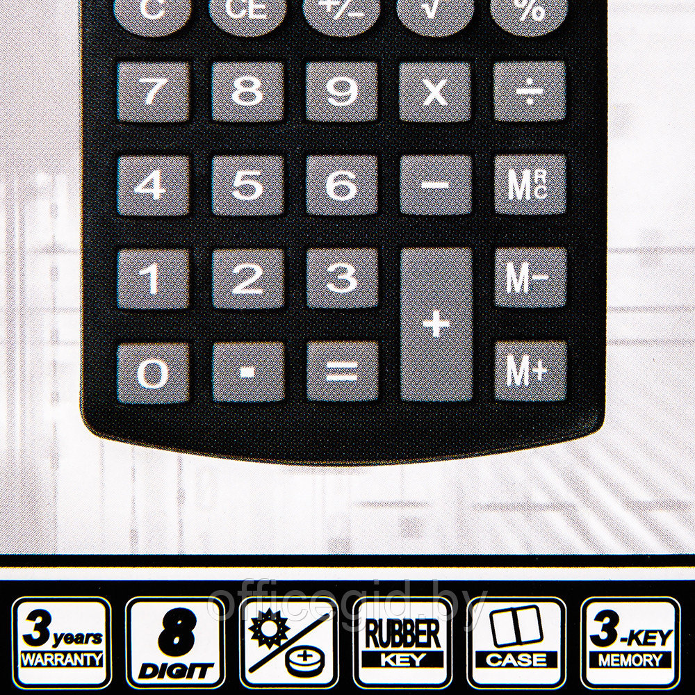 Калькулятор карманный Rebell "SHC200N BX/RE-SHC208 BX", 8-разрядный, черный - фото 4 - id-p188887538