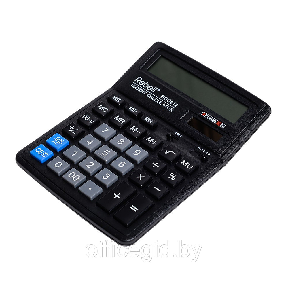 Калькулятор настольный Rebell "RE-BDC412 BX", 12-разрядный, черный - фото 1 - id-p188887541
