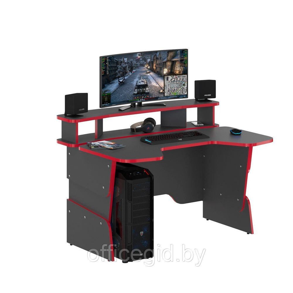 Стол компьютерный игровой "Skill STG 1390", антрацит, красный - фото 3 - id-p188892887