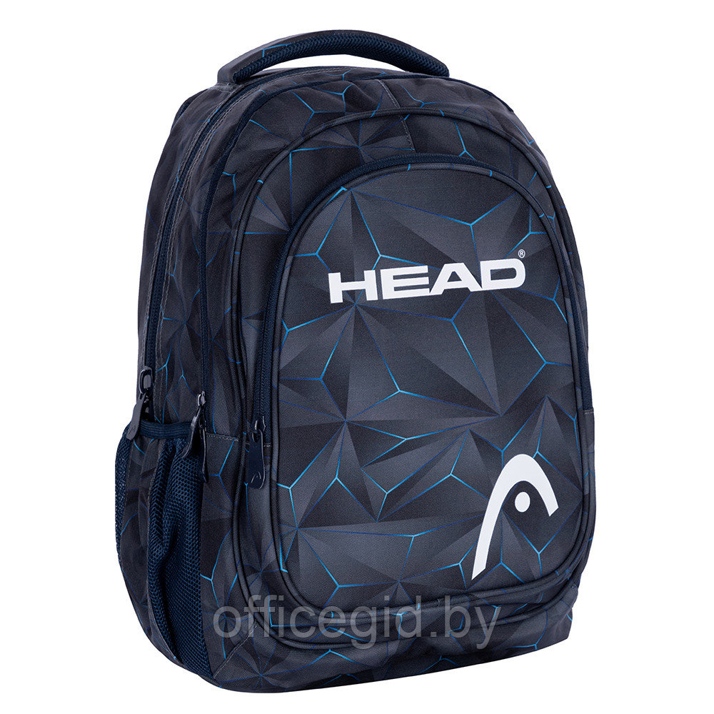 Рюкзак молодежный "Head 3D blue", чёрный - фото 1 - id-p188886418
