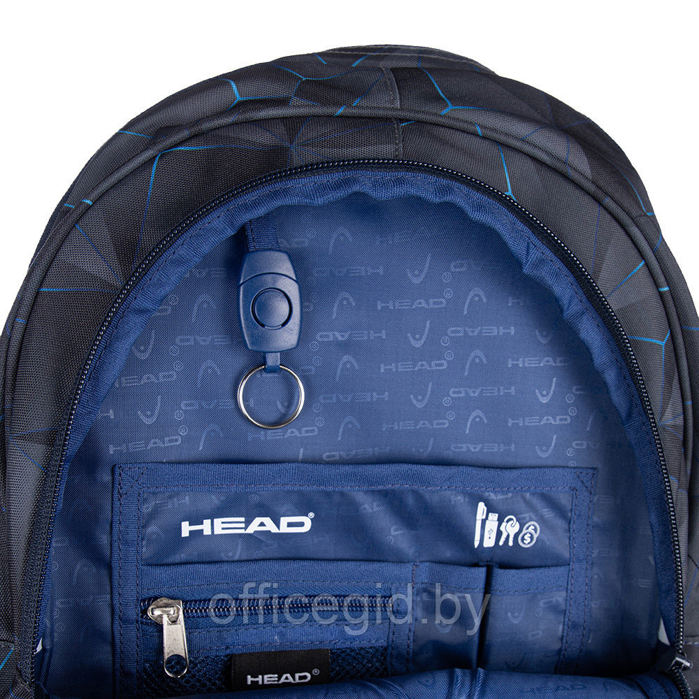 Рюкзак молодежный "Head 3D blue", чёрный - фото 8 - id-p188886418