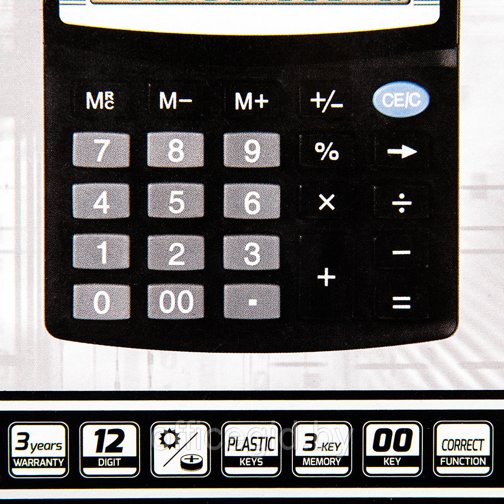 Калькулятор настольный Rebell "SDC-412 BX", 12-разрядный, черный - фото 3 - id-p188887543