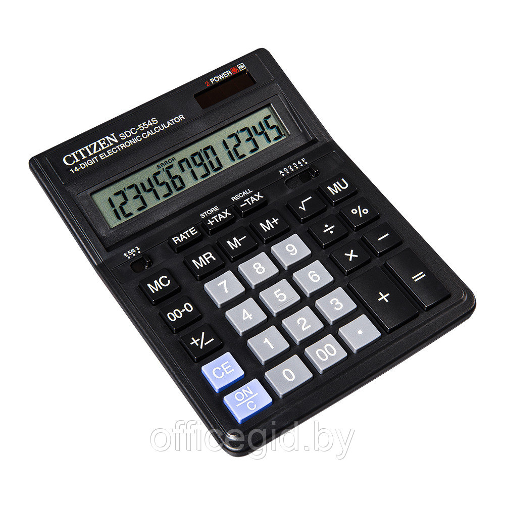 Калькулятор настольный Citizen "SDC-554S", 14-разрядный, черный - фото 1 - id-p188887547