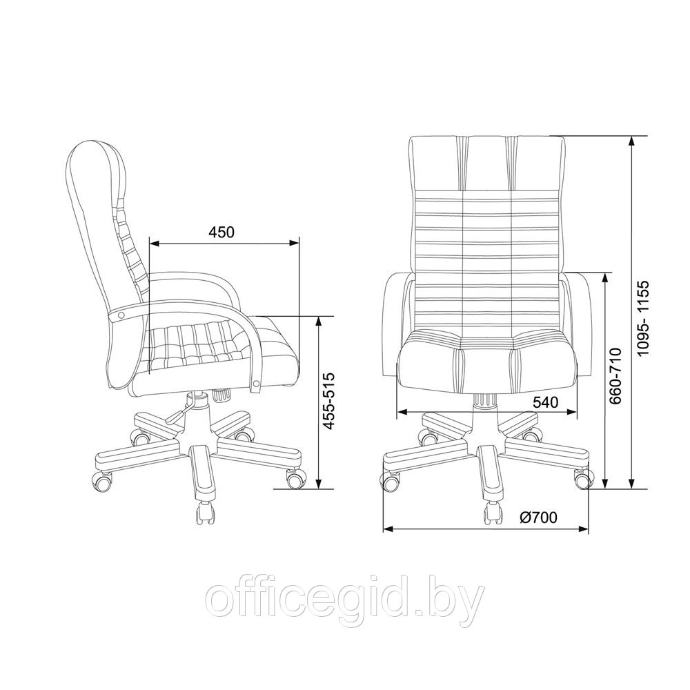 Кресло для руководителя "Бюрократ KB-10", кожзам, металл, дерево, черный - фото 6 - id-p188893782