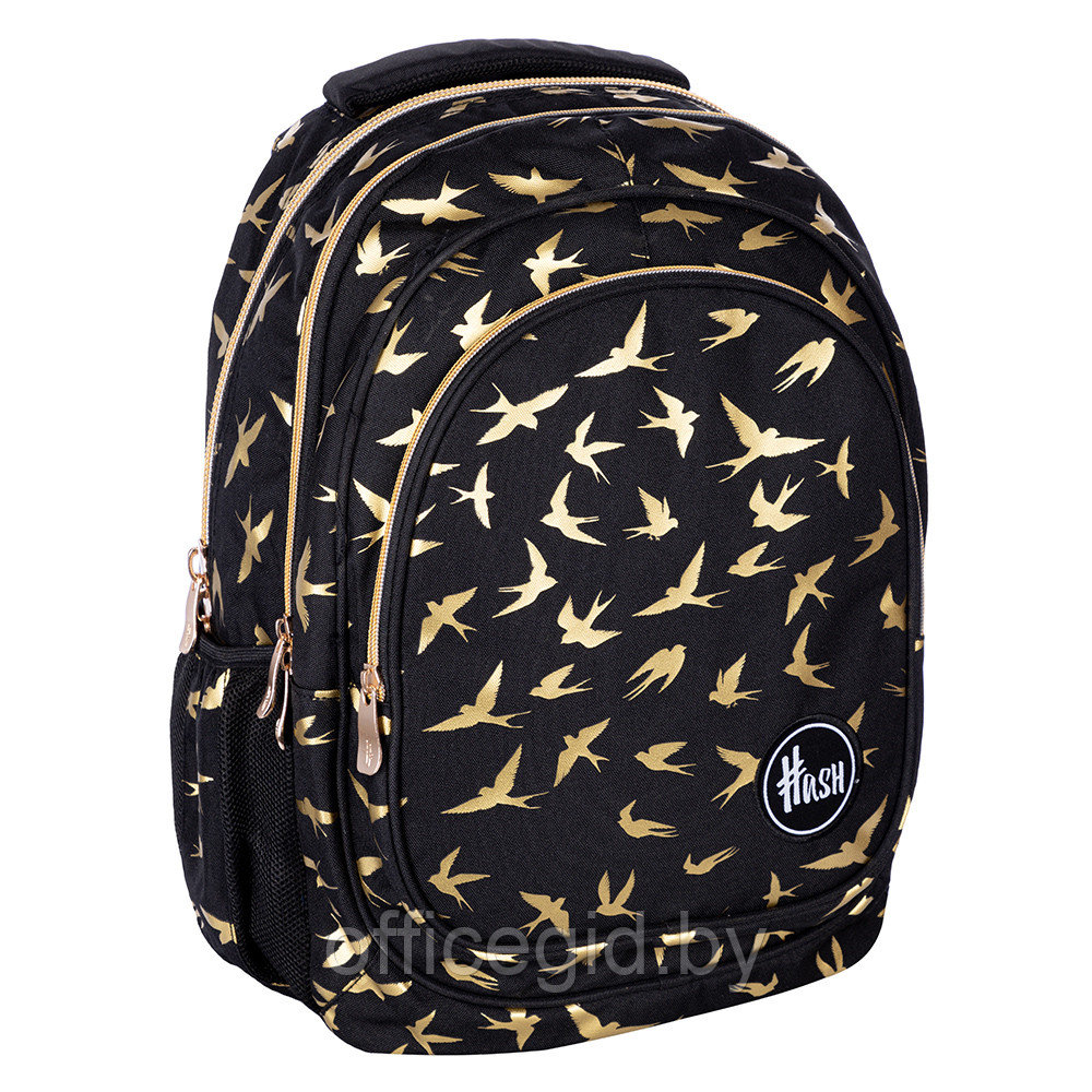 Рюкзак молодежный "Hash golden birds", чёрный - фото 1 - id-p188886421