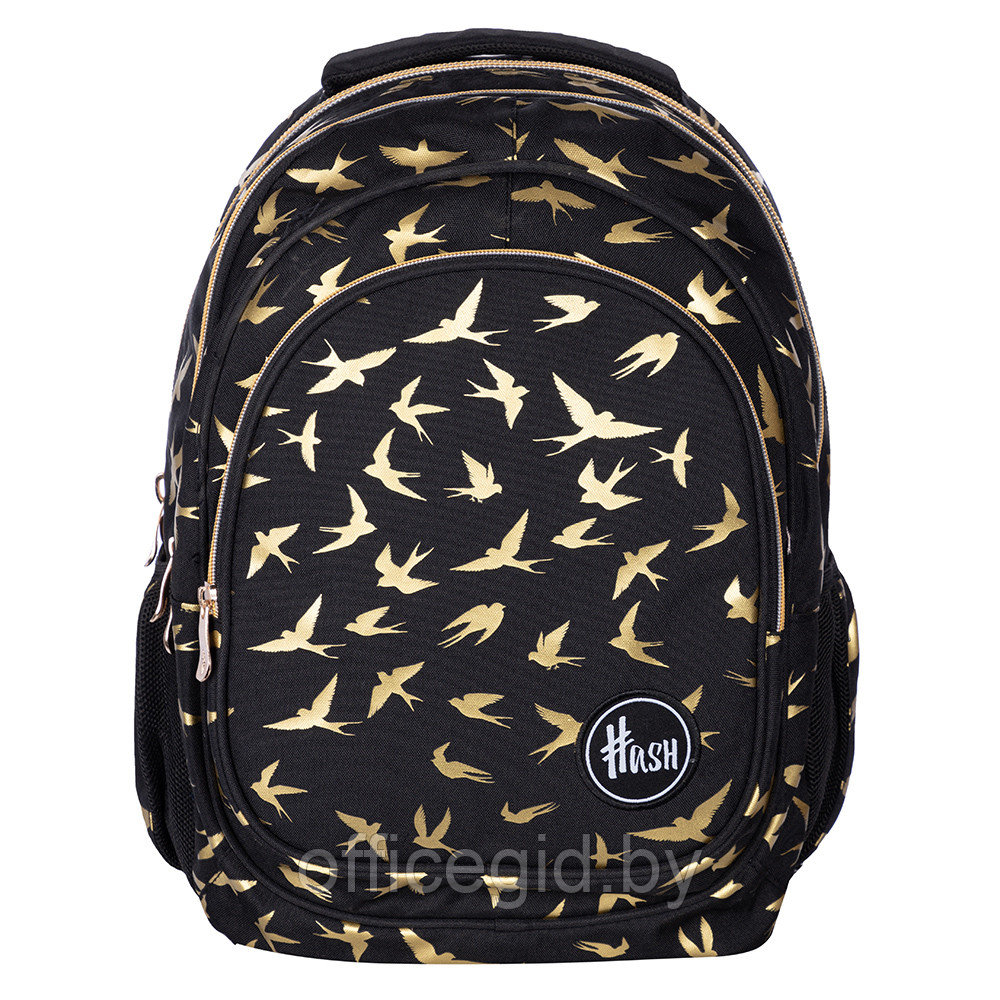 Рюкзак молодежный "Hash golden birds", чёрный - фото 2 - id-p188886421