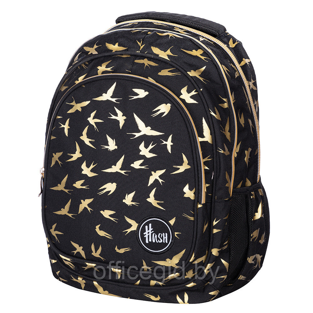 Рюкзак молодежный "Hash golden birds", чёрный - фото 3 - id-p188886421