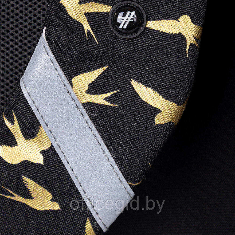 Рюкзак молодежный "Hash golden birds", чёрный - фото 8 - id-p188886421