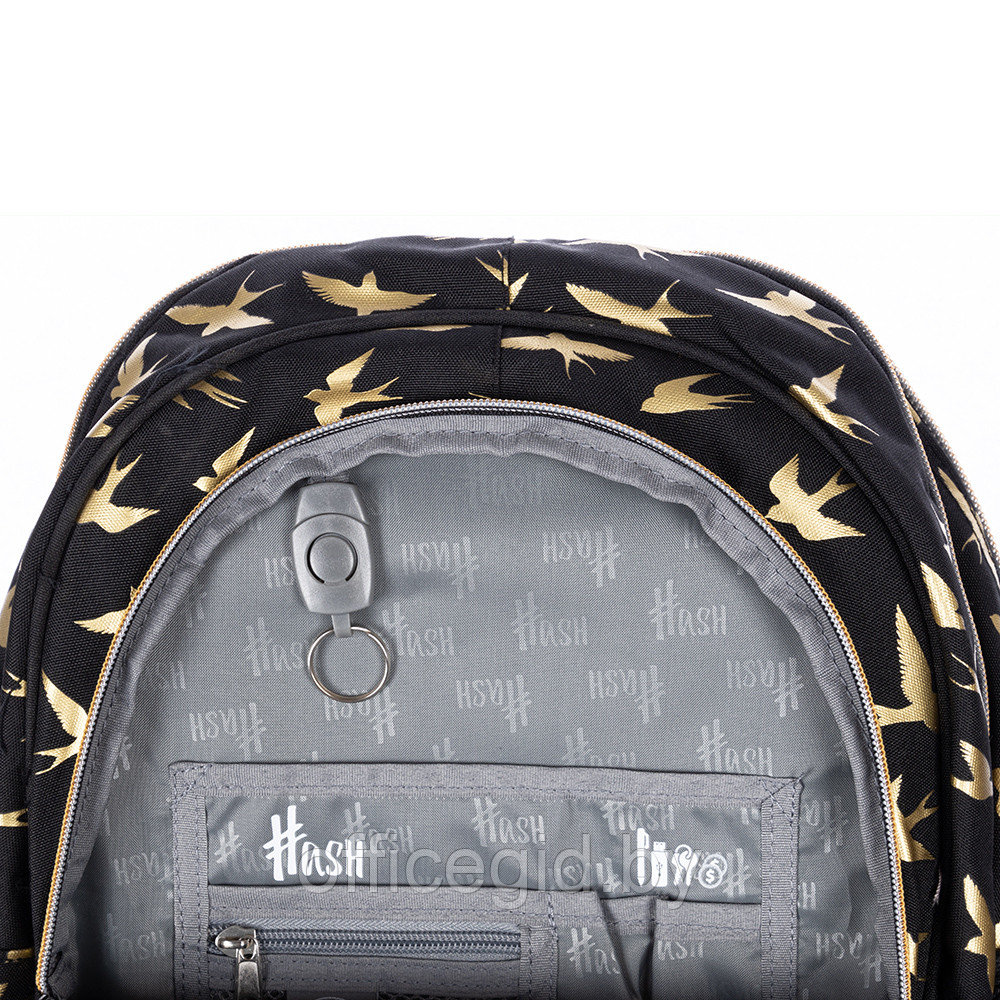 Рюкзак молодежный "Hash golden birds", чёрный - фото 10 - id-p188886421