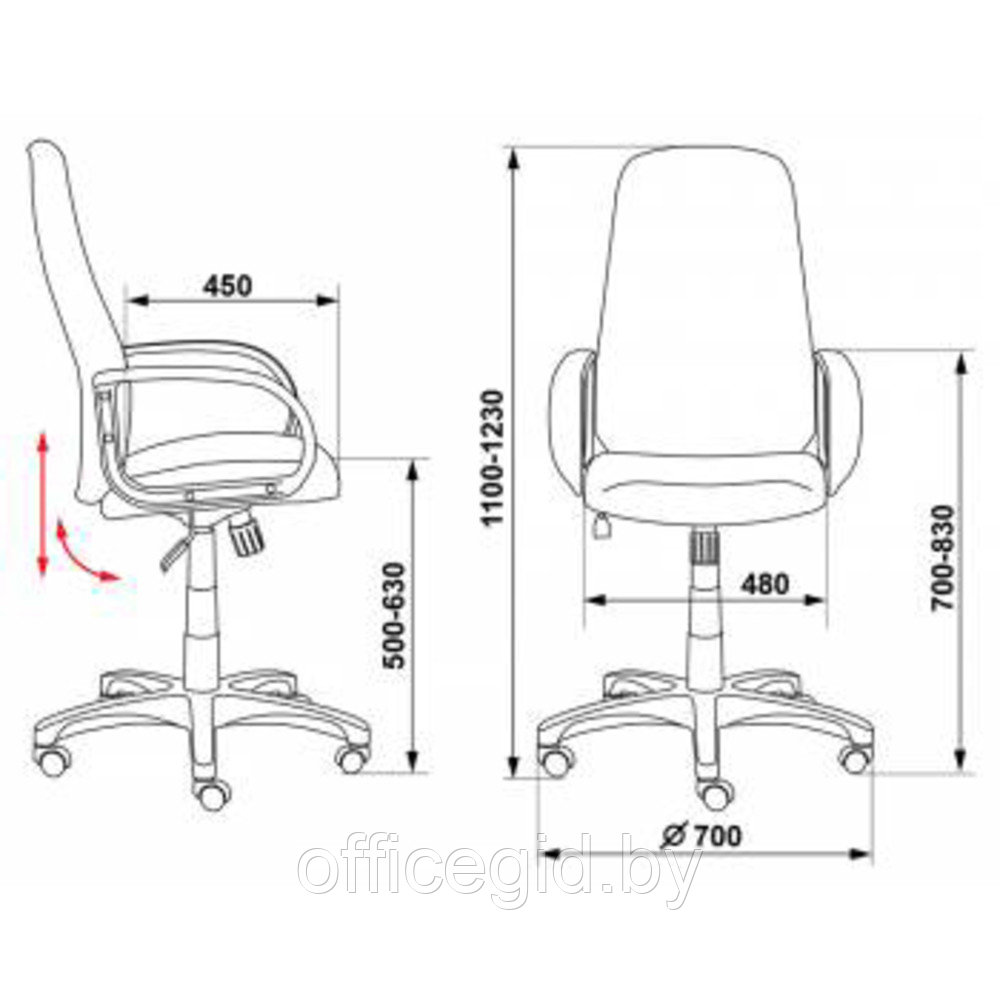 Кресло для руководителя "Бюрократ CH-808AXSN", ткань, пластик, черный - фото 6 - id-p188893787