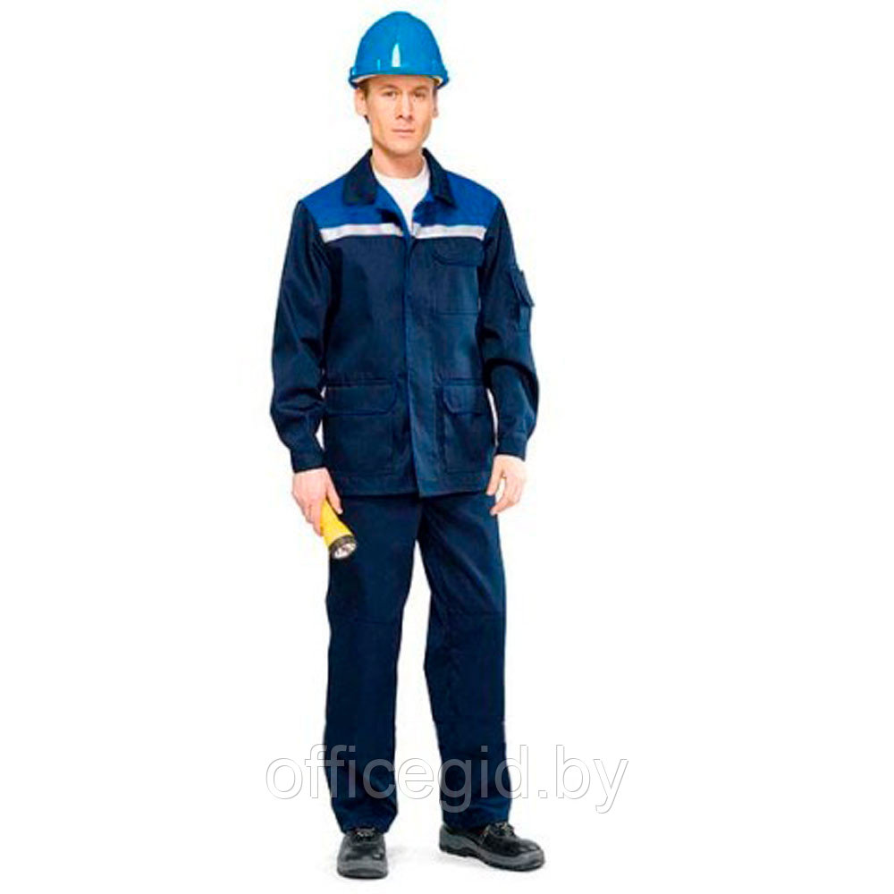 Костюм "Стандарт-1" летний, куртка и брюки, р-р 52-54, рост 170-176 см, темно-синий - фото 1 - id-p188886432