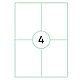 Самоклеящиеся этикетки универсальные "Rillprint", 105x148 мм, 100 листов, 4 шт, белый, фото 2