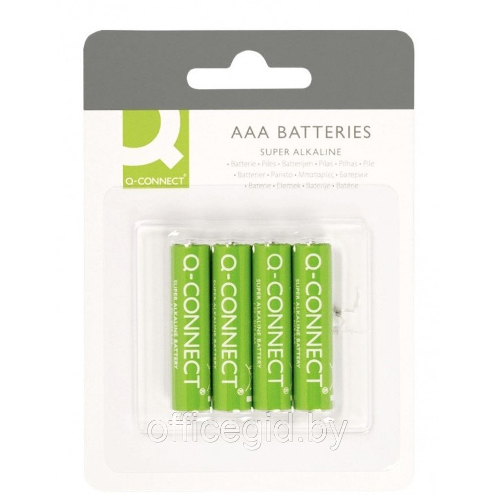 Батарейки алкалиновые Q-Connect "AAA/LR03", 4 шт. - фото 1 - id-p188886492